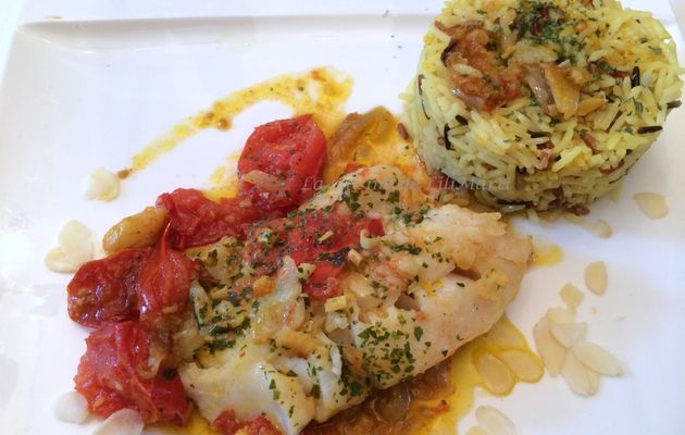 Cabillaud à l'unilatérale et sa compotée de tomates