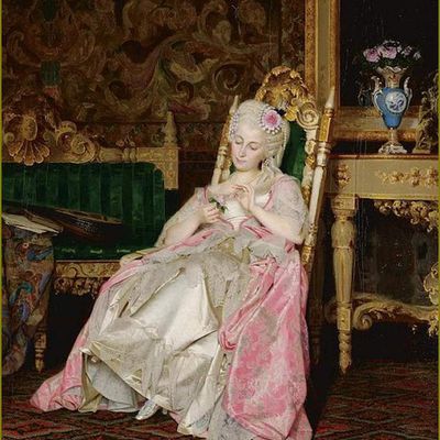 La marguerite en peinture et illustration - Giacomo Di Chirico (1844-1883) il m'aime un peu... 1872