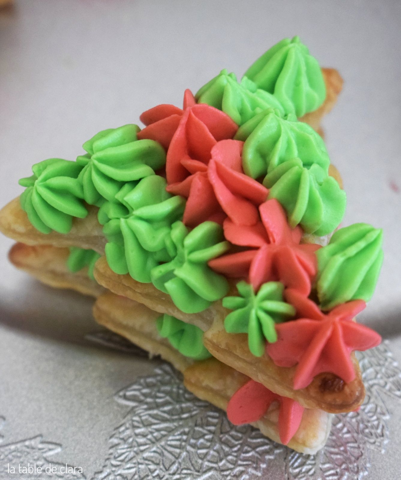 sapin feuilleté étoile feuilletée ganache chocolat blanc