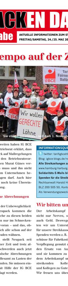 IG BCE Sonderausgabe 24./25.5.13 -- Neupack verhandelt, aber bleibt hart