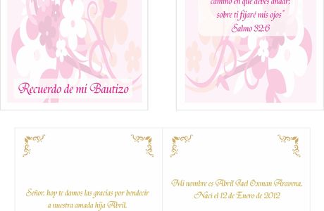 Diseño e Impresión de Tarjetas para Bautizo para Abril