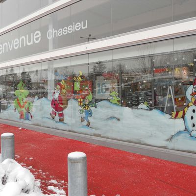 DECOR sur vitrines pour les fêtes de fin d'année