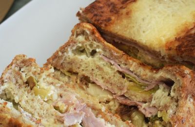 Croque cake jambon poireaux