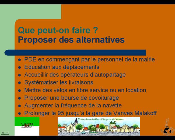 Diaporama de la présentation de Pierre Toulouse sur les déplacements à Vanves