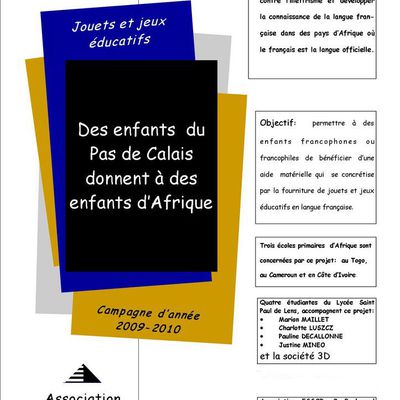 Offrons des jeux éducatifs et des jouets aux enfants de trois écoles d’Afrique : en Côte d’Ivoire, Cameroun et Togo.