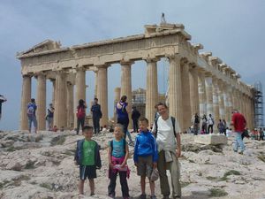 la relève de la garde, le stade des premiers jeux olympiques modernes, le temple de Zeus, l'Acropole, le temple d'Ephaïstos