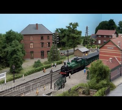Réseau ferroviaire à l’échelle HO de la gare de Heide en Belgique