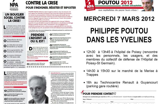 PHILIPPE POUTOU dans les Yvelines le 7 Mars 2012