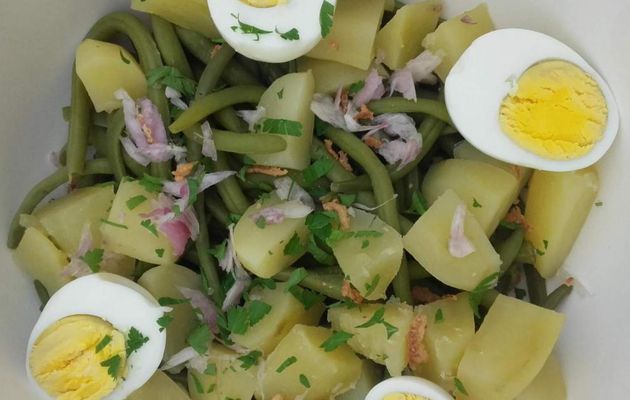 Salade haricots verts pommes de terre et œufs durs