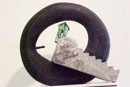 Chambre à air cuivre oxyde granit (Nord west 39x44 cm Loic herve) n°2