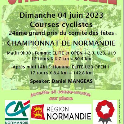 course cycliste championnat de Normandie le 4 juin 2023