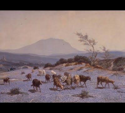 Émile Loubon, Le Départ du troupeau au lever du soleil, 1861.