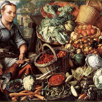 Fruits d'été par les peintres -  Joachim Beuckelaer (c 1533 -1574) marché 1564