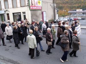 Manifestation des veuves et retraités des mines en 2010 à Hayange