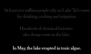 Le Lac Tai et la pollution en Chine
