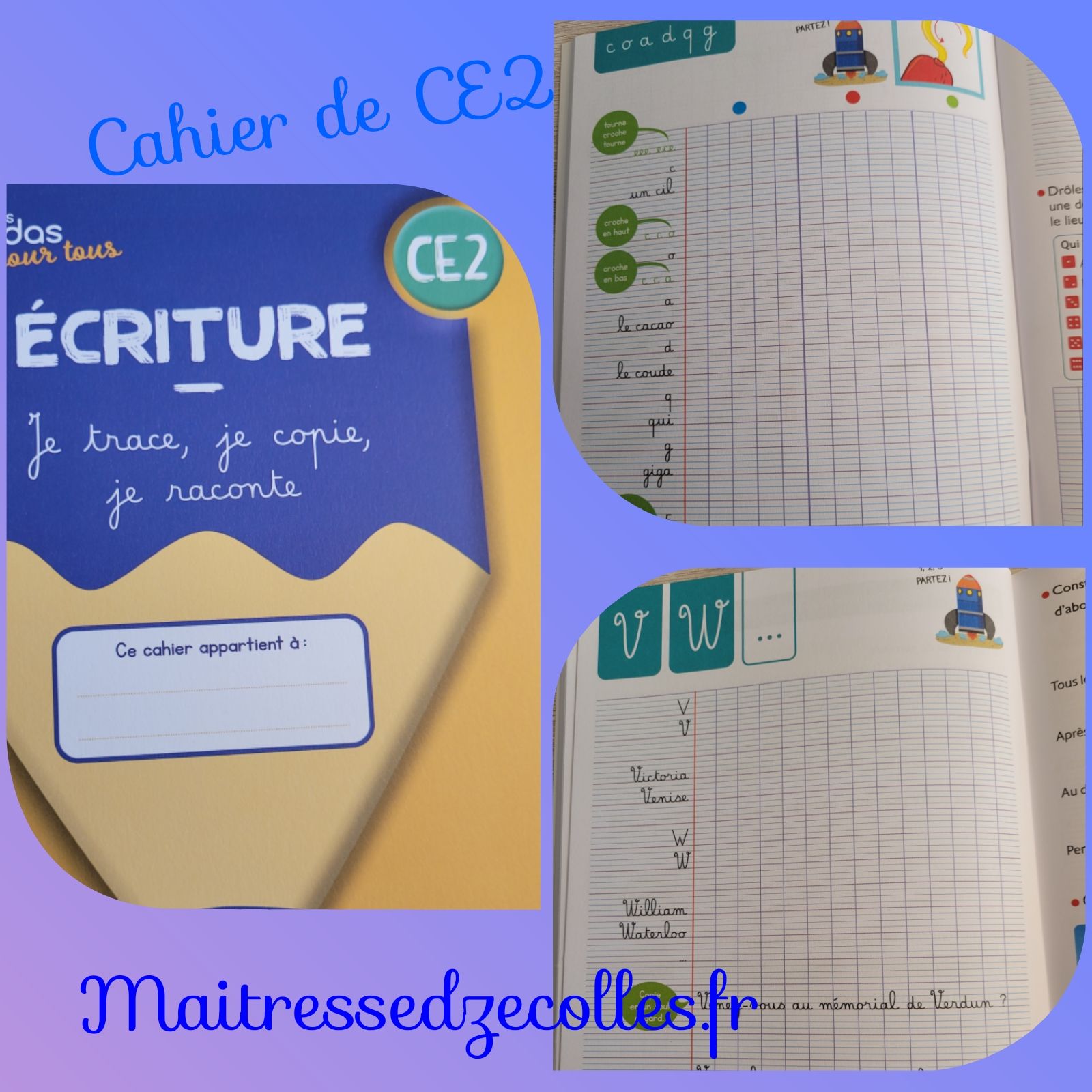 Pages De Garde Cahiers Grande Section Mat Ecriture cursive GS/CP/CE1/CE2 : Les cahiers de Laura LEFEBVRE aux Editions  BORDAS - Mes tresses D Zécolles