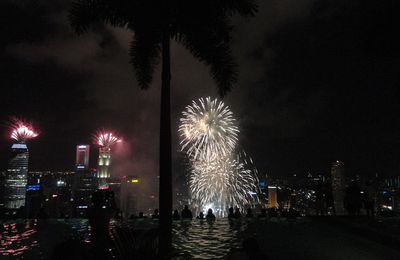 Fireworks on Marina bay sands