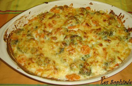 Gratin de brocolis et carottes