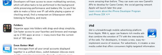 [INFO] IPhone OS4 : Détails