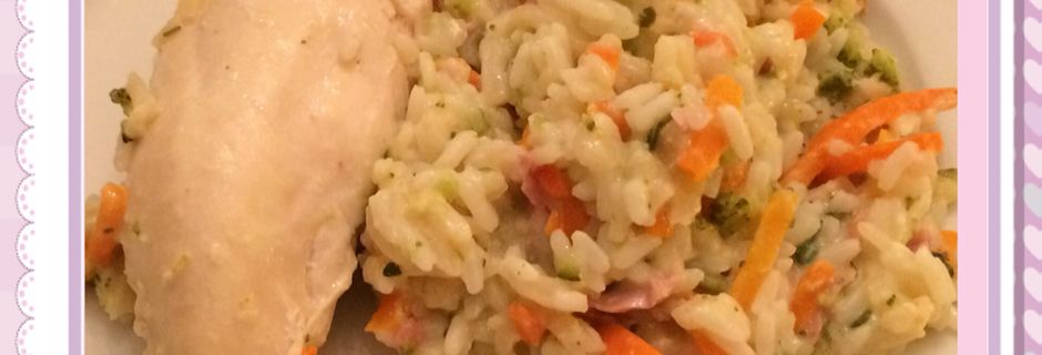 Poulet et son riz aux légumes saveur fromage ail et fines herbes (Cookeo)