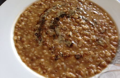 Alacatene / mi soupe mi ragoût de lentilles 