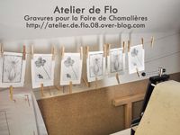 Petit atelier gravure pour la foire d 'art de Chamalières