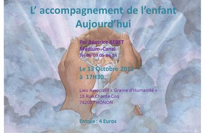 L'accompagnement de l'enfant aujourd'hui, conférence