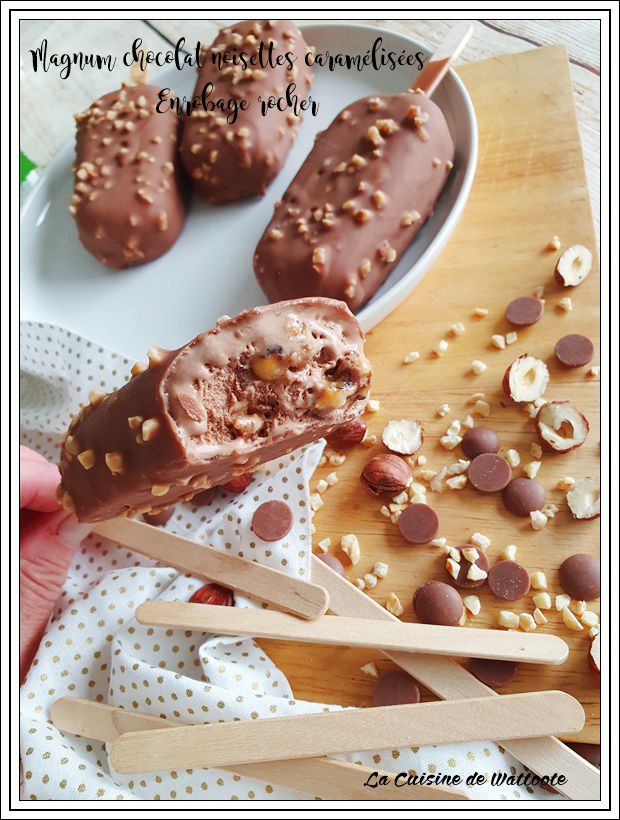 magnum maison chocolat noisettes caramélisées enrobage rocher