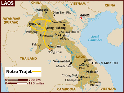 Trajet au Laos