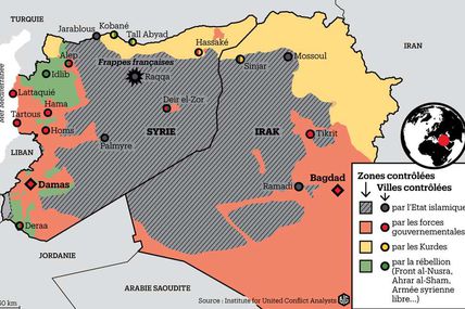 Répartition du territoire en Syrie et en Irak
