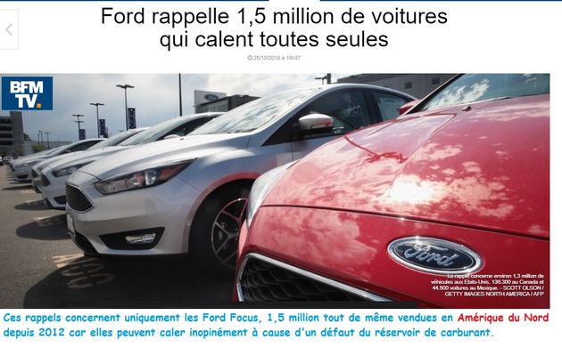 Ford rappelle 1,5 million de Focus 