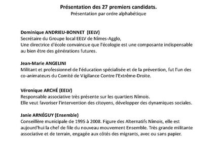 INAUGURATION DE LA PERMANENCE ELECTORALE LE 18 JNAVIER 2014 : présentation des 27 premiers noms de la liste