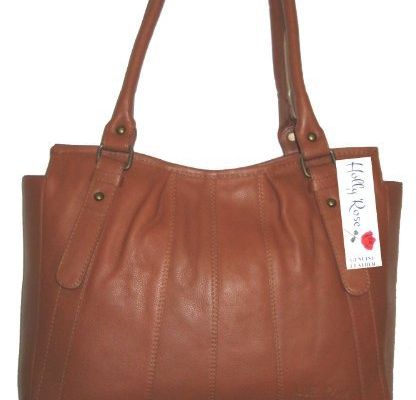 93438 Grand sac épaule Holly Rose en cuir brun marron de la plus haute qualité PRIX PROMOTIONNEL