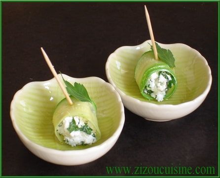 Roulés de courgettes à la feta