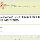 Questionnaire : " LES SERVICES PUBLICS QU'IL NOUS FAUT ! "