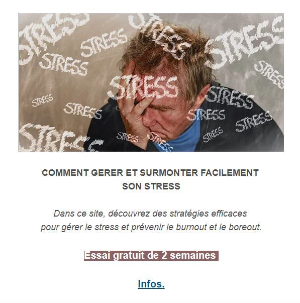 publicité pour des soins energetiques a distance de gestion du stress