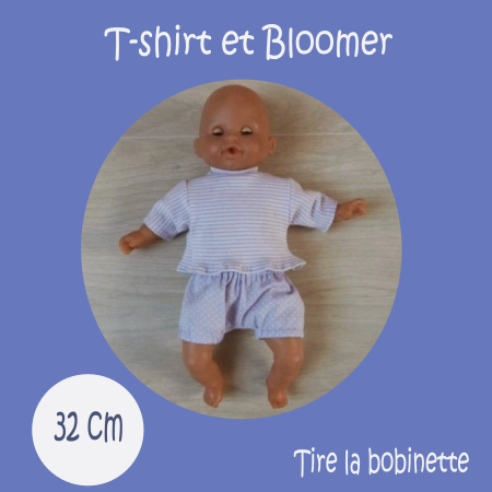 Patron couture gratuit tunique et bloomer pour poupee