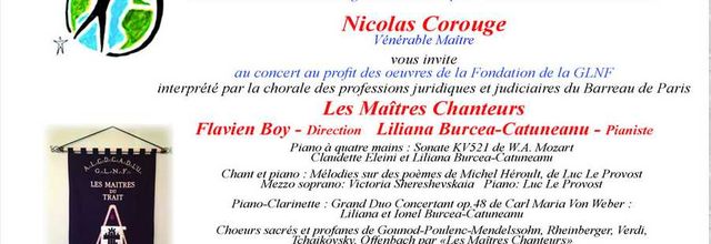 GRAND CONCERT AU PROFIT DES OEUVRES DE LA GLNF