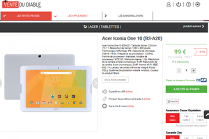 Tablette ACER 10 pouces Acer Iconia One 10 à 99 euros
