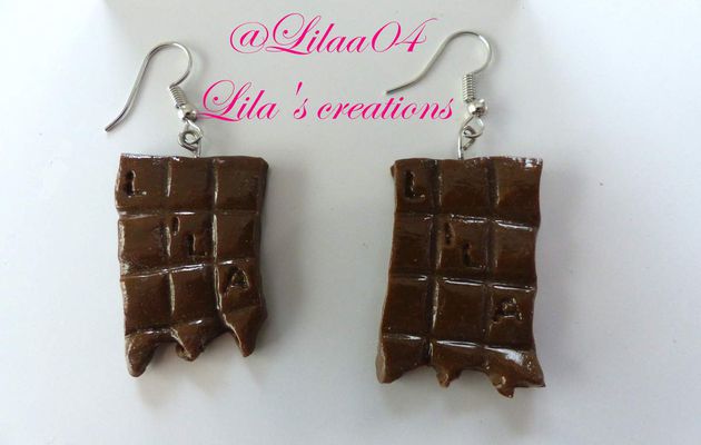 Boucles d'oreilles chocolat