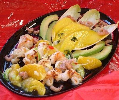 Salade de scampis a la mangue ( light )