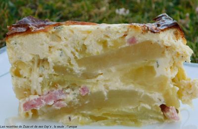 Flan de courgette et pommes de terre au brie et jambon (1ère cuisson au cookeo)