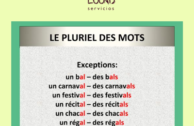 Le pluriel des mots français - Aprender francés online
