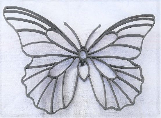 Tuteur fer pic Papillon blanc 11x8x84cm