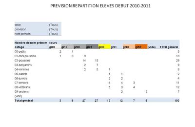 389 - NERJ - Répartition des anciens élèves pour 2010-2011