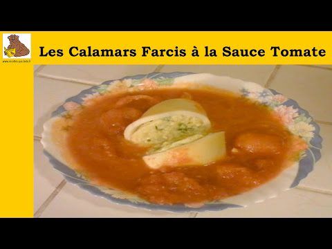 Les calamars farcis cuit dans la sauce tomate (recette facile) HD