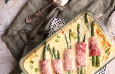 Gratin d'asperges au jambon