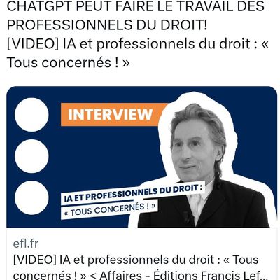 CHATGPT PEUT FAIRE LE TRAVAIL DES PROFESSIONNELS DU DROIT ! 