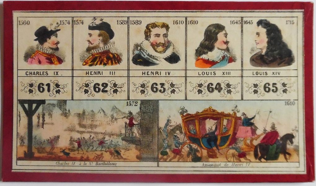                               loto Histoire de France, cartons 12 à 18