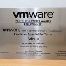  ADEXUS es reconocido en Perú por su partner VMWARE con el premio Excellence Award of the Year